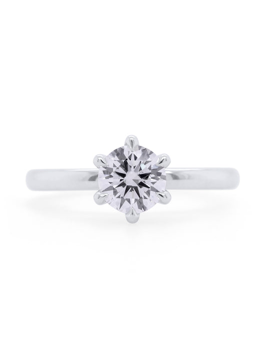 Lab Grown Diamond Ring in 18 Carat White Gold, T=1.00ct.