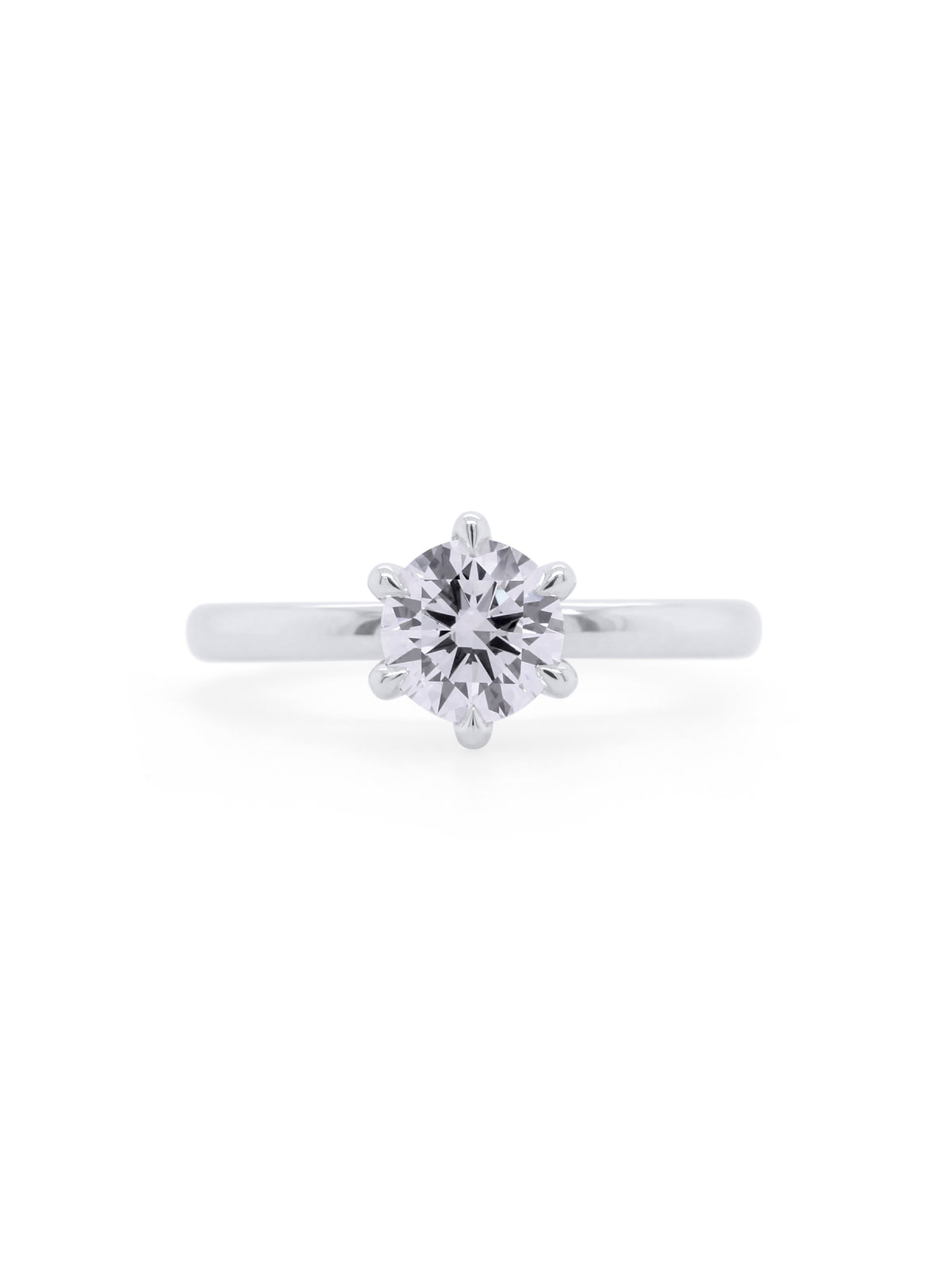 Lab Grown Diamond Ring in 18 Carat White Gold, T=1.00ct.