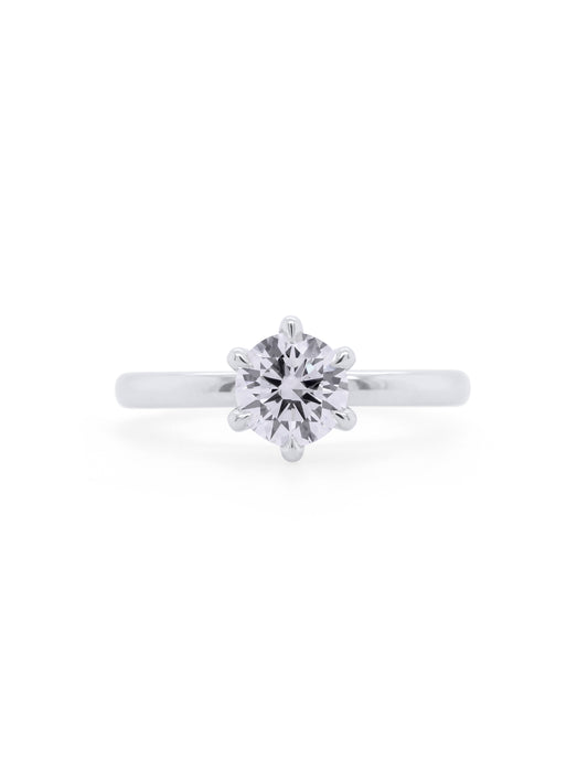 Lab Grown Diamond Ring in 18 Carat White Gold, T=1.00ct.
