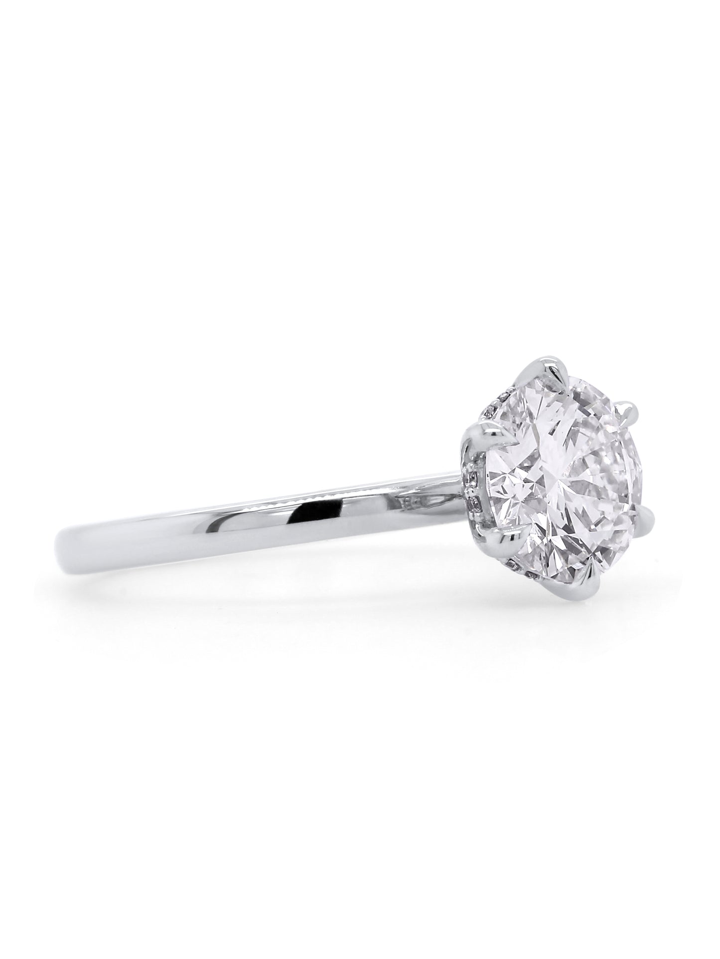 Lab Grown Diamond Solitaire Ring in 18 Carat White Gold. T=2.01ct