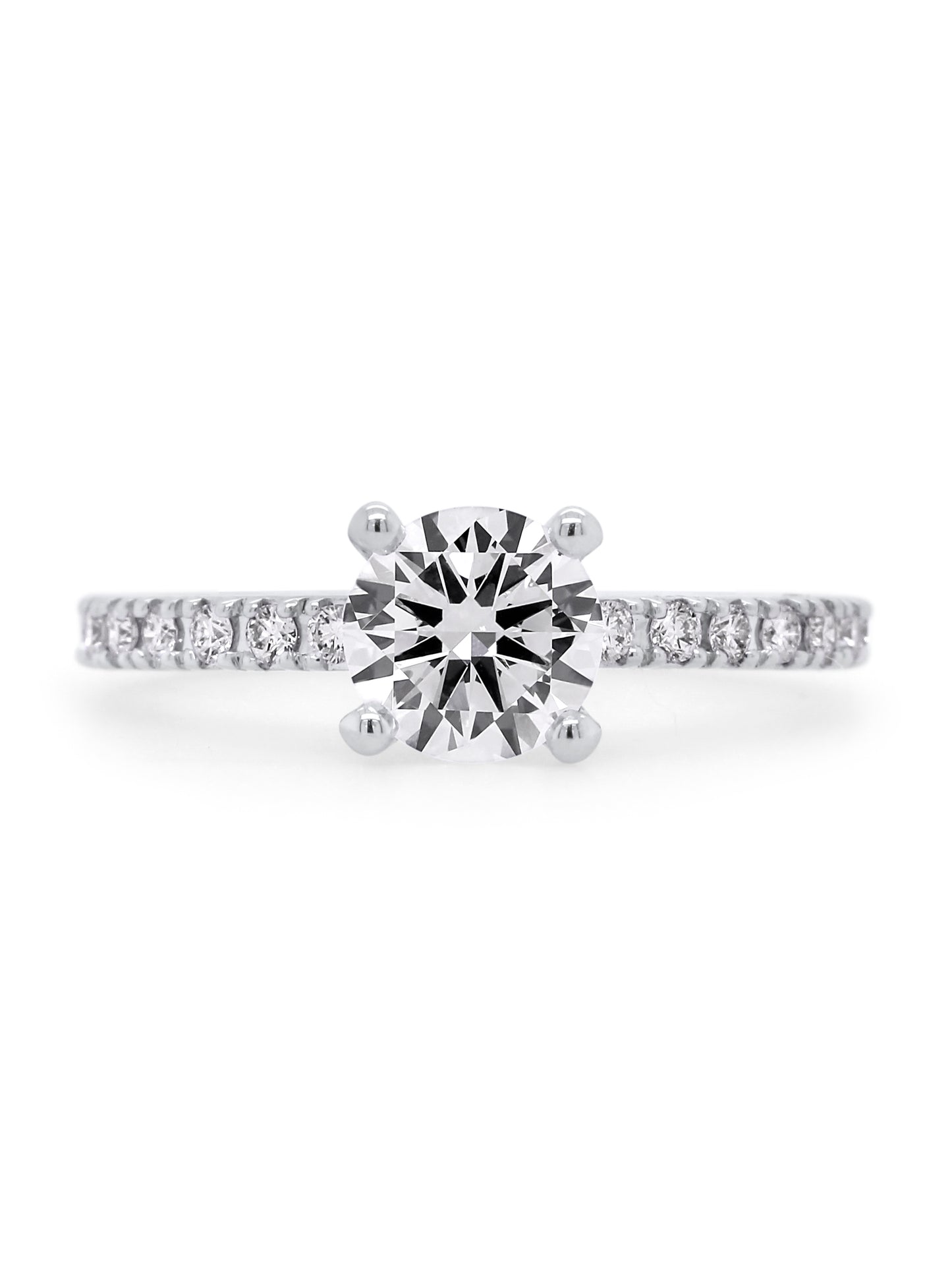 Lab Grown Diamond RBC 1.00ct DVS1 16=0.24ct HSI 18ct WG Lds ring.