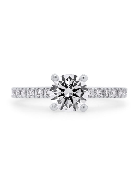 Lab Grown Diamond RBC 1.00ct DVS1 16=0.24ct HSI 18ct WG Lds ring.