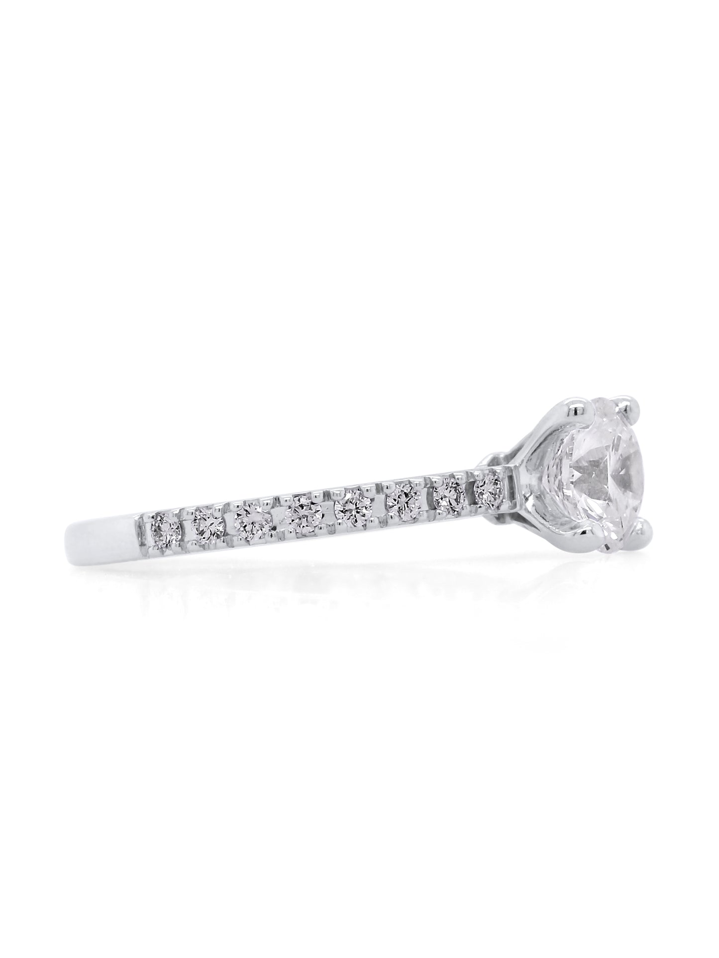 Lab Grown Diamond RBC 1.00ct DVS1 16=0.24ct HSI 18ct WG Lds ring.