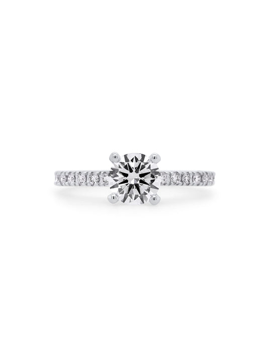 Lab Grown Diamond RBC 1.00ct DVS1 16=0.24ct HSI 18ct WG Lds ring.