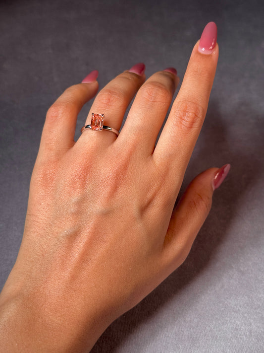 Lab Grown 2.01 Carat Fancy Pink Diamond Ring set in Platinum