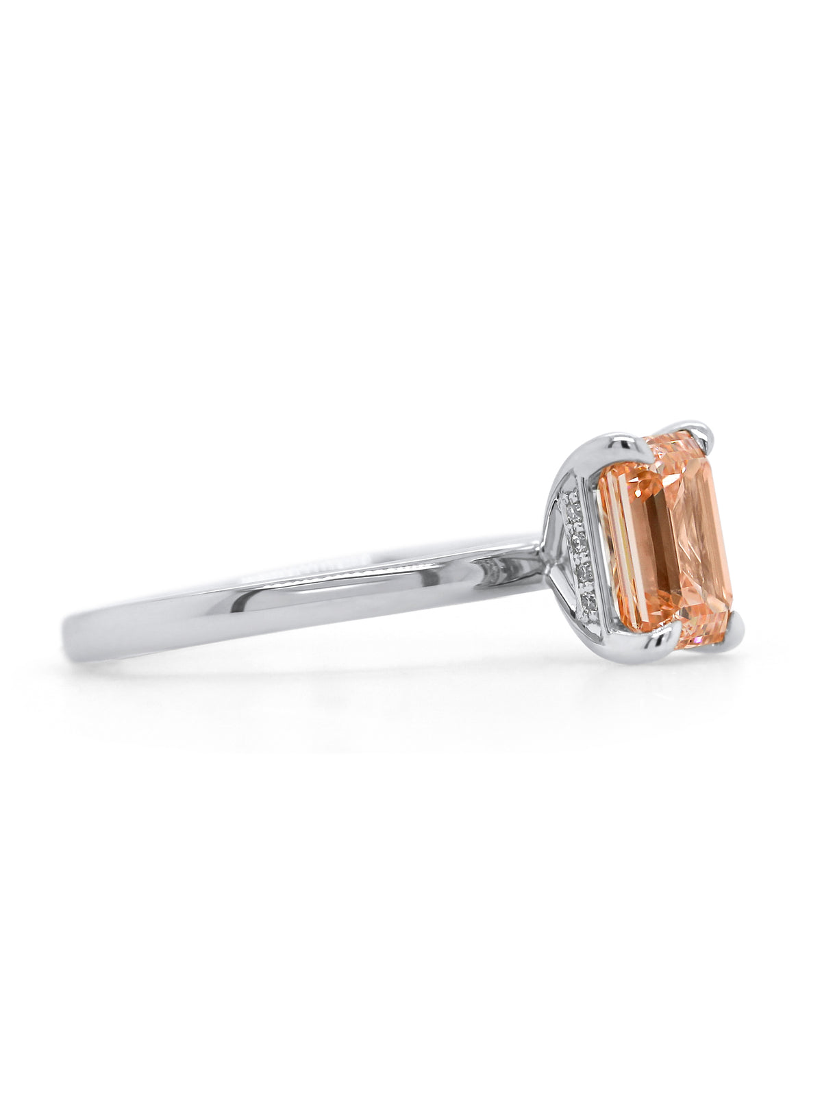 Lab Grown 2.01 Carat Fancy Pink Diamond Ring set in Platinum