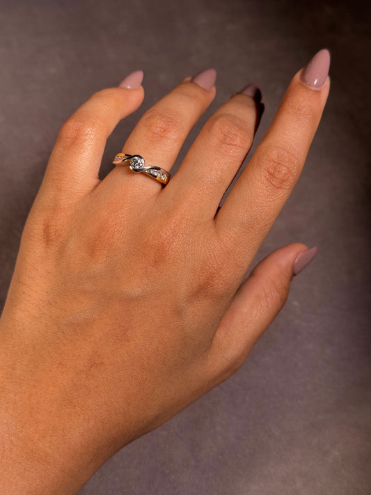 Solitaire Diamond Ring, 18 Carat 2 Tone, T=0.51ct.