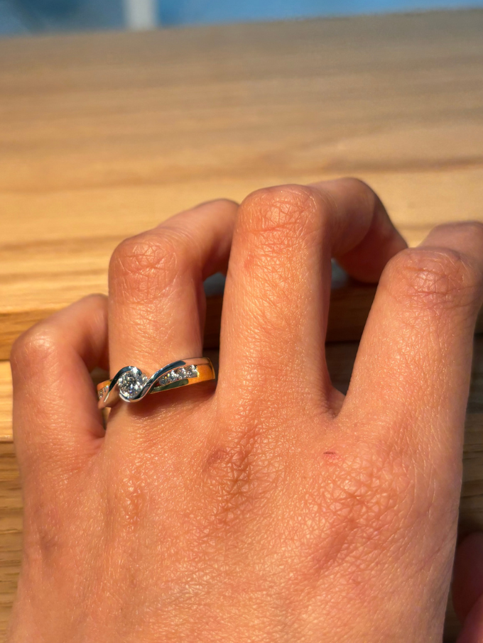 Solitaire Diamond Ring, 18 Carat 2 Tone, T=0.51ct.