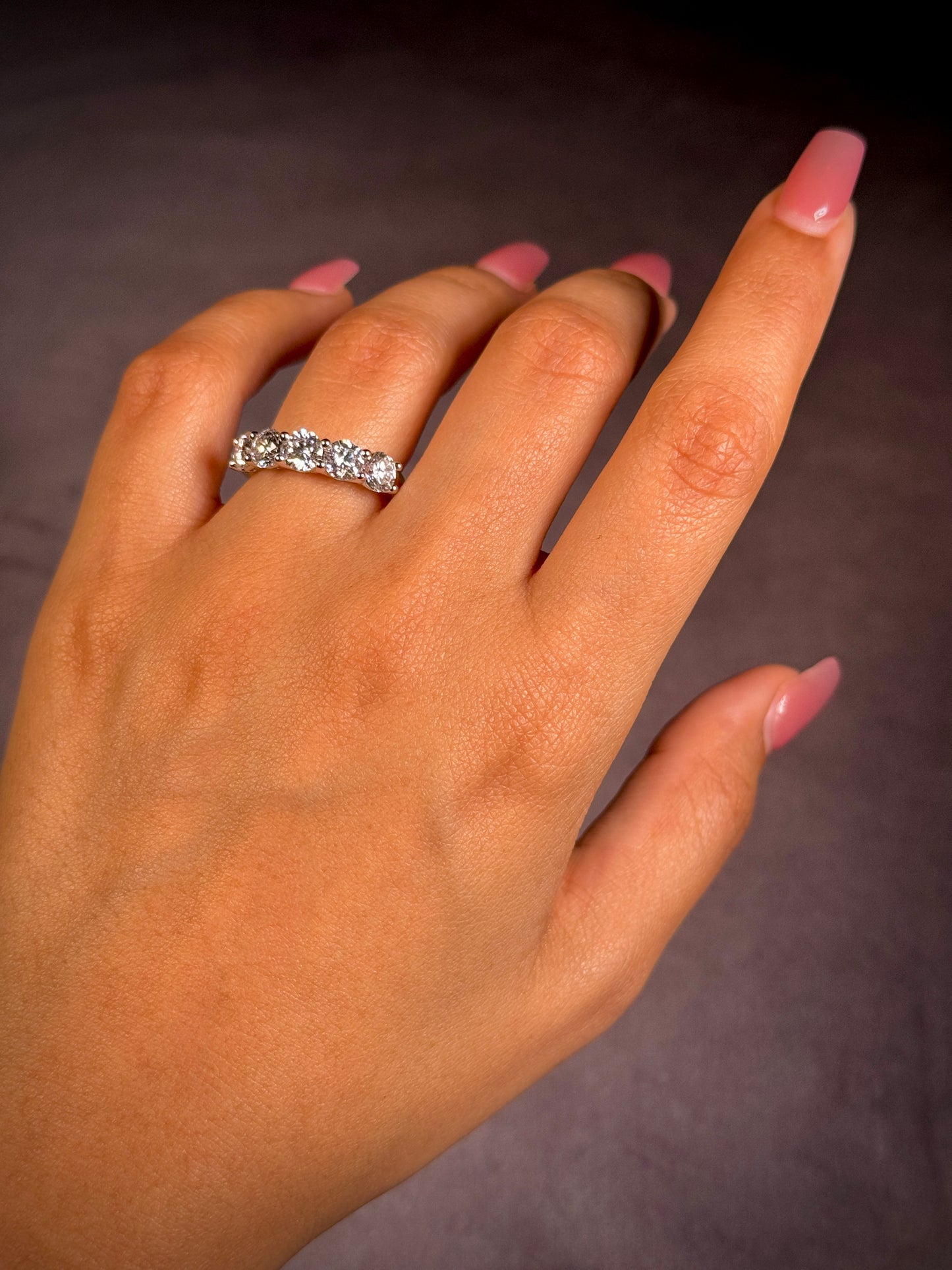 2.50 Carat Lab Grown Claw Set Diamond Band in 18 Carat Yellow Gold