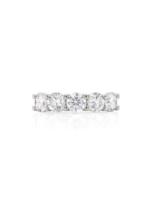 2.50 Carat Lab Grown Claw Set Diamond Band in 18 Carat White Gold