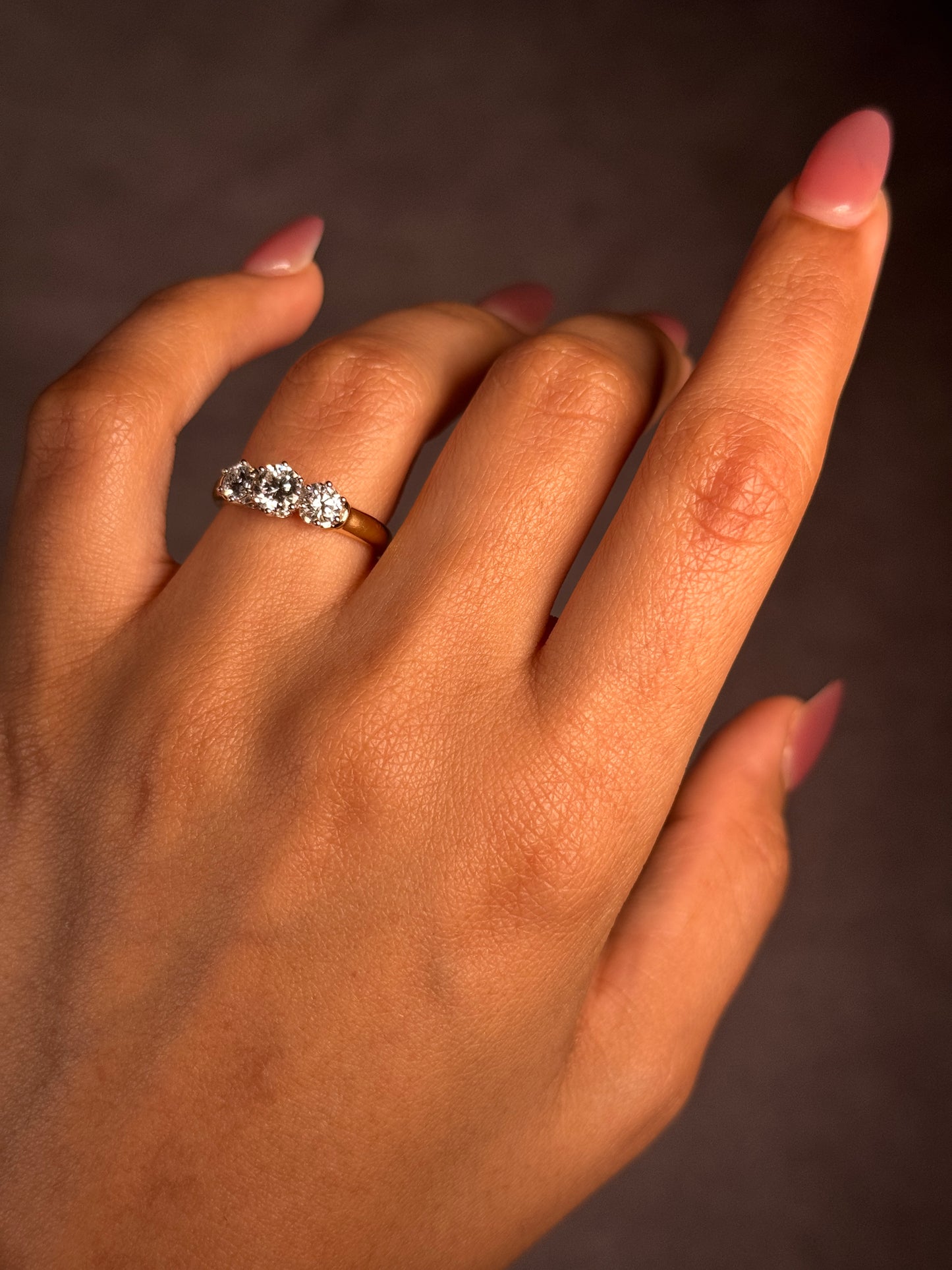 Lab Grown Diamonds 1.00ct Trilogy Ring in 18 Carat Yellow Gold