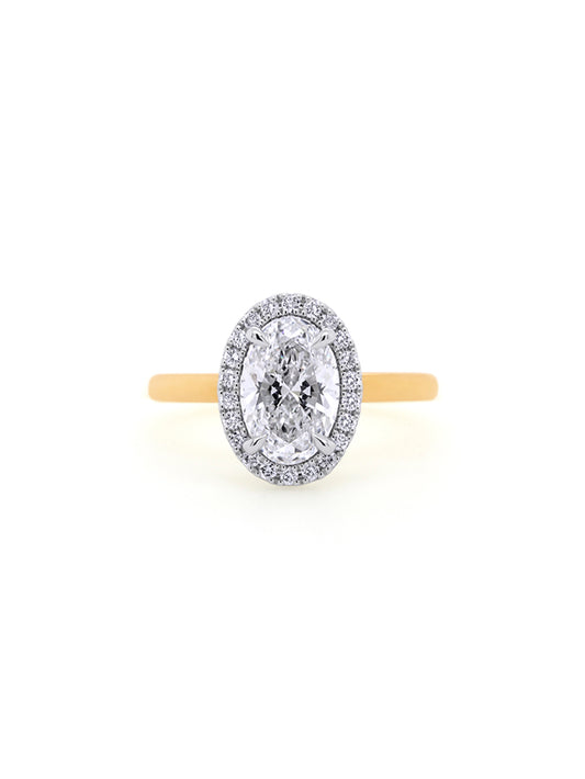 Lab Grown 2.00ct Diamond Ring in 18 Carat Yellow & White Gold