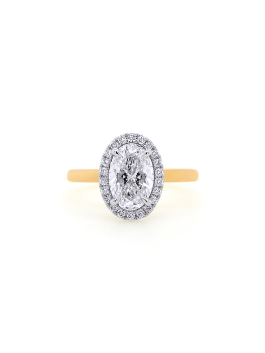 Lab Grown 2.00ct Diamond Ring in 18 Carat Yellow & White Gold
