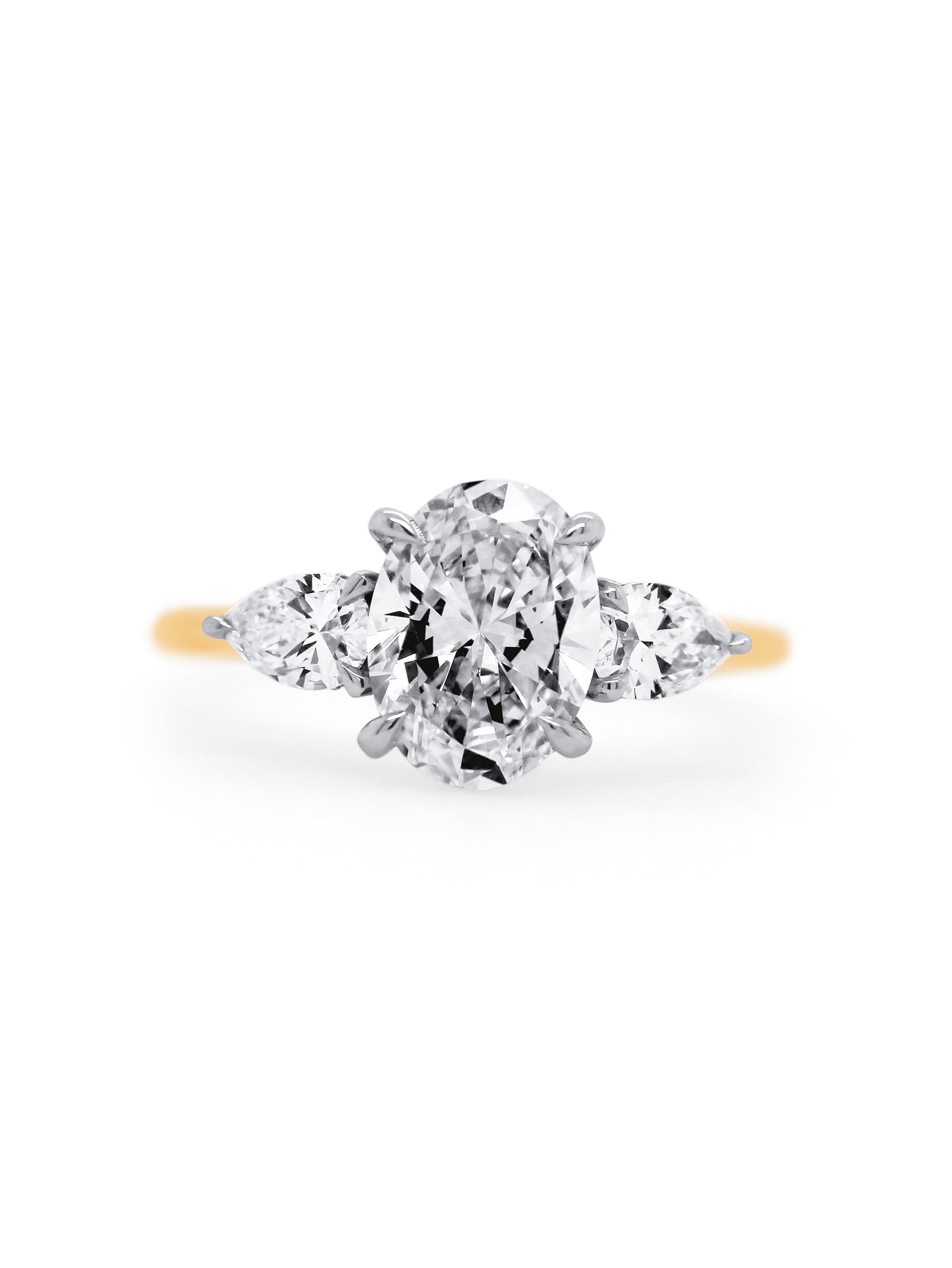 Lab Grown Diamond Set Ring, 18K YWG DT=2.71ct