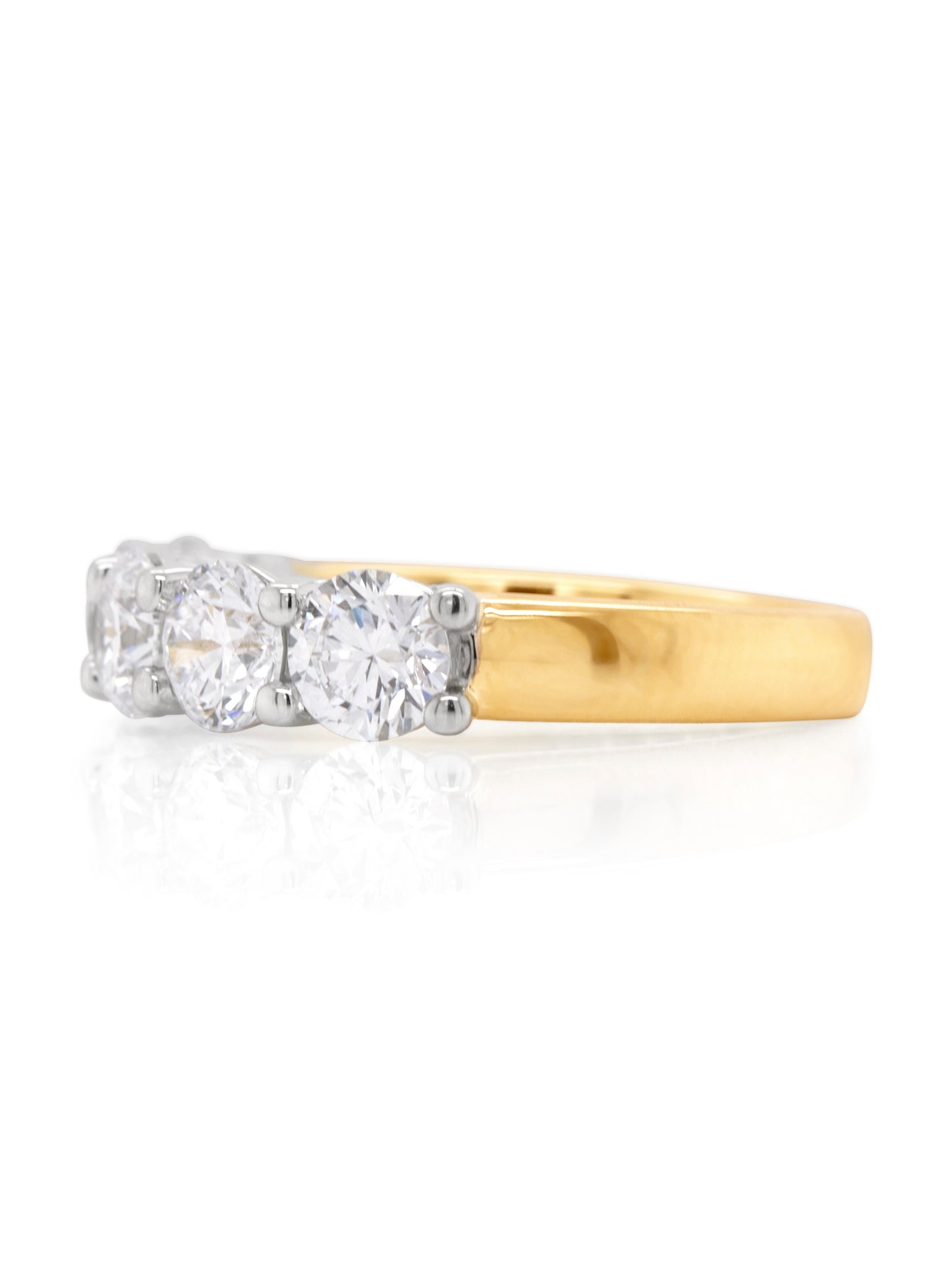2.50 Carat Lab Grown Claw Set Diamond Band in 9 Carat Yellow Gold