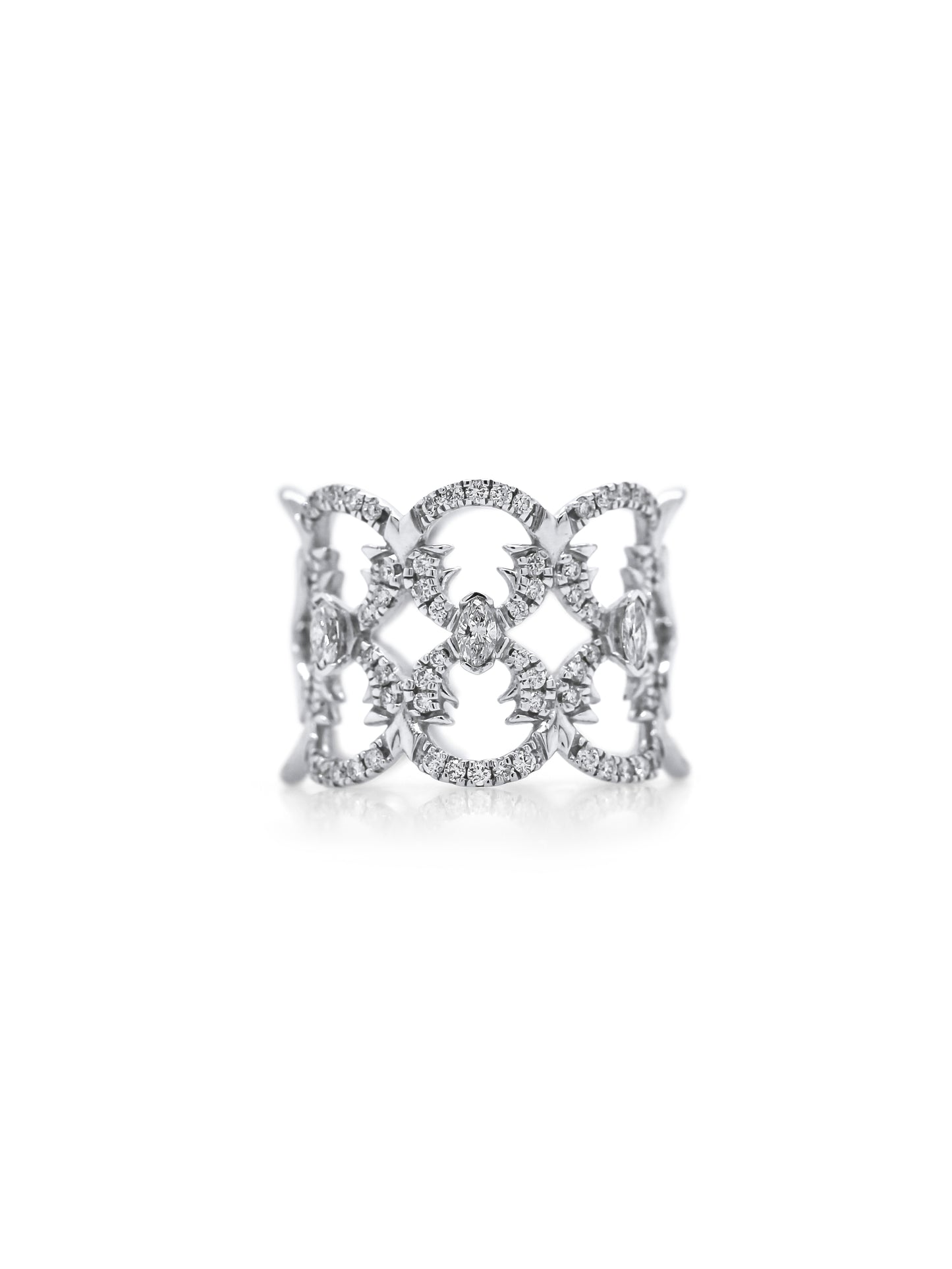 Georges Guillaume Classy Designer Ring, 18K White Gold, T=0.60ct