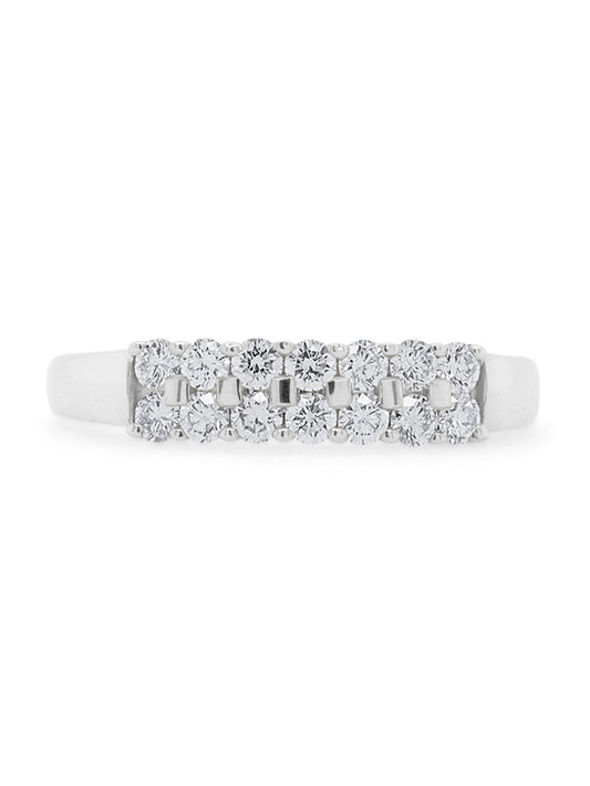 Half a Carat of Diamonds set in a double row ring.