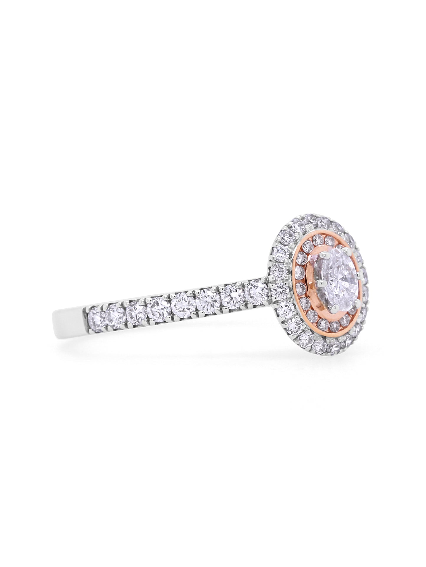 0.62 Carat Australian Pink Diamond, 18K White & Rose Gold Ring