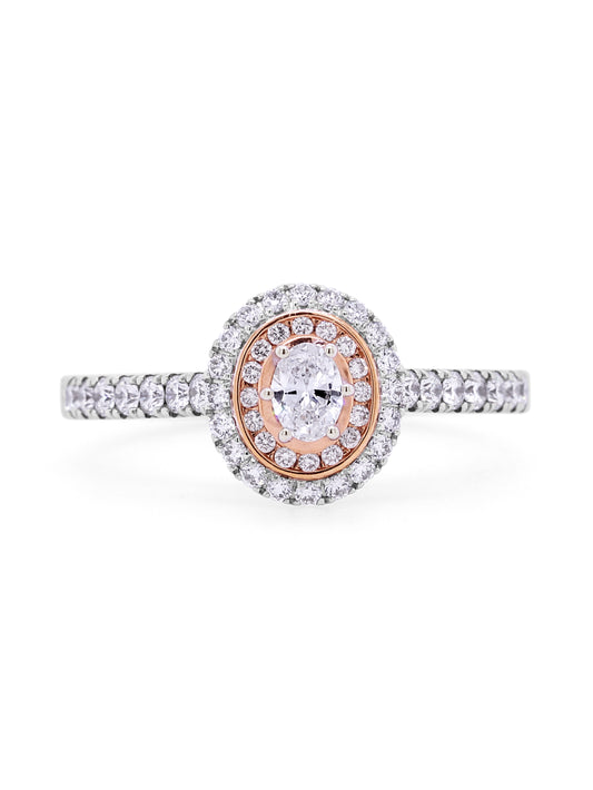 0.62 Carat Australian Pink Diamond, 18K White & Rose Gold Ring