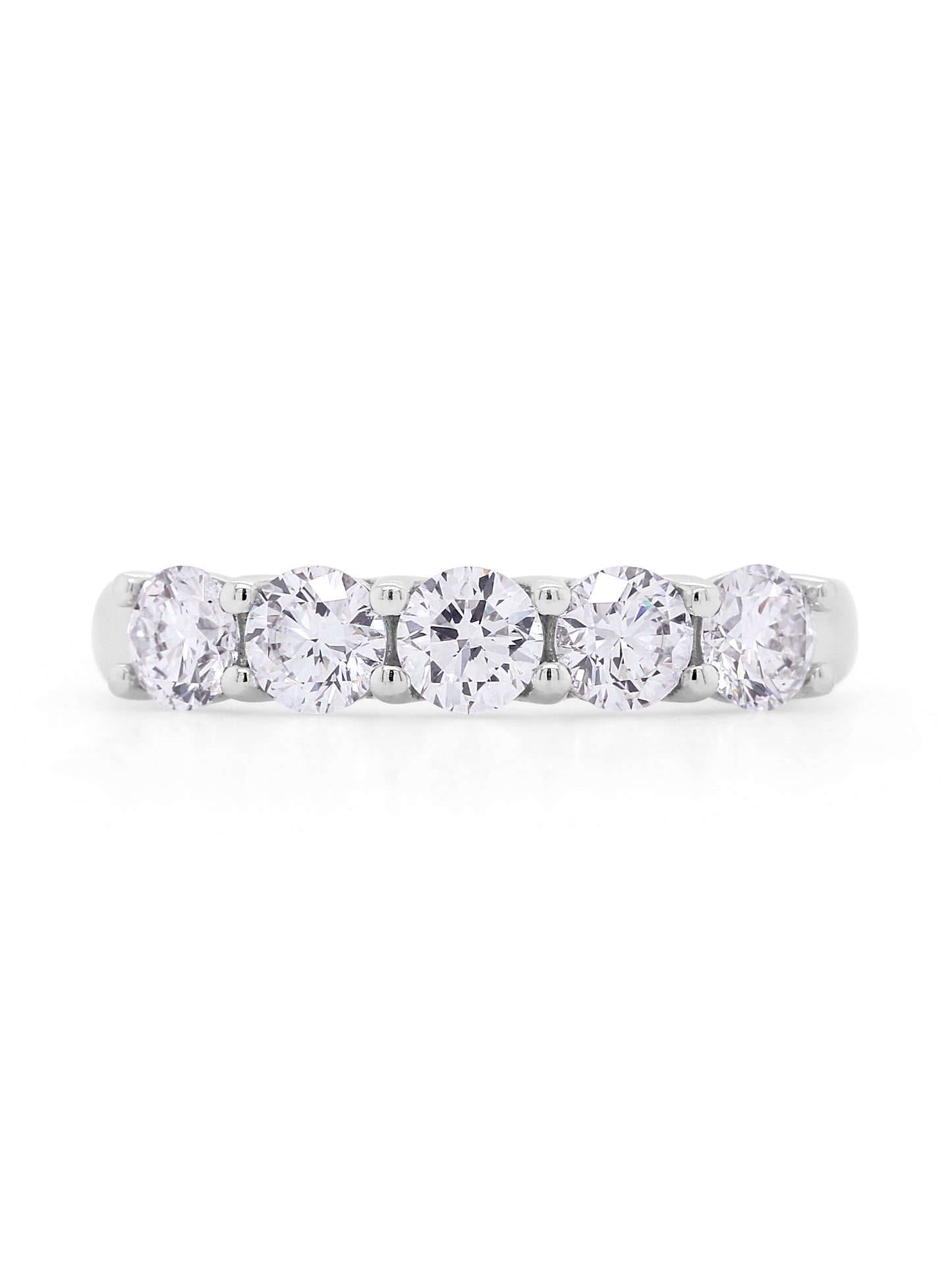 Lab Grown Diamond Set Dress Ring, 18K White Gold T=1.10ct