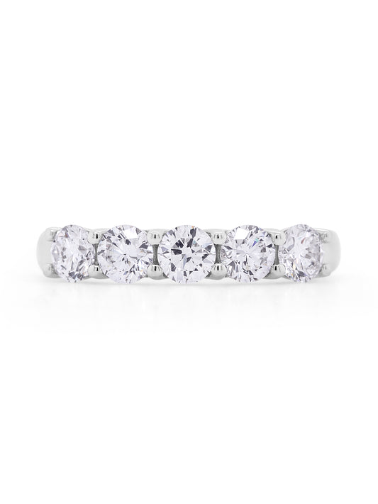 Lab Grown Diamond Set Dress Ring, 18K White Gold T=1.10ct