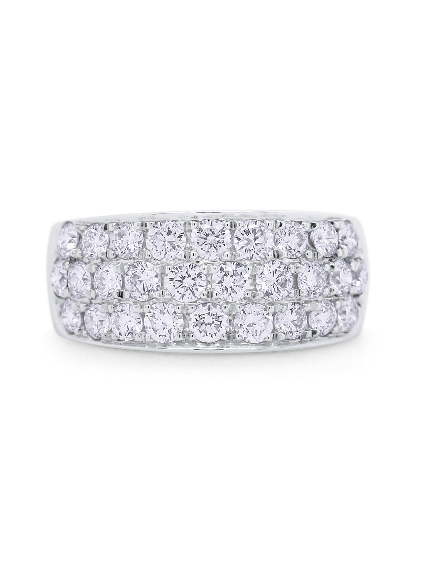 Lab Grown Diamond Set Ring, 9 Carat White Gold, T=1.61ct