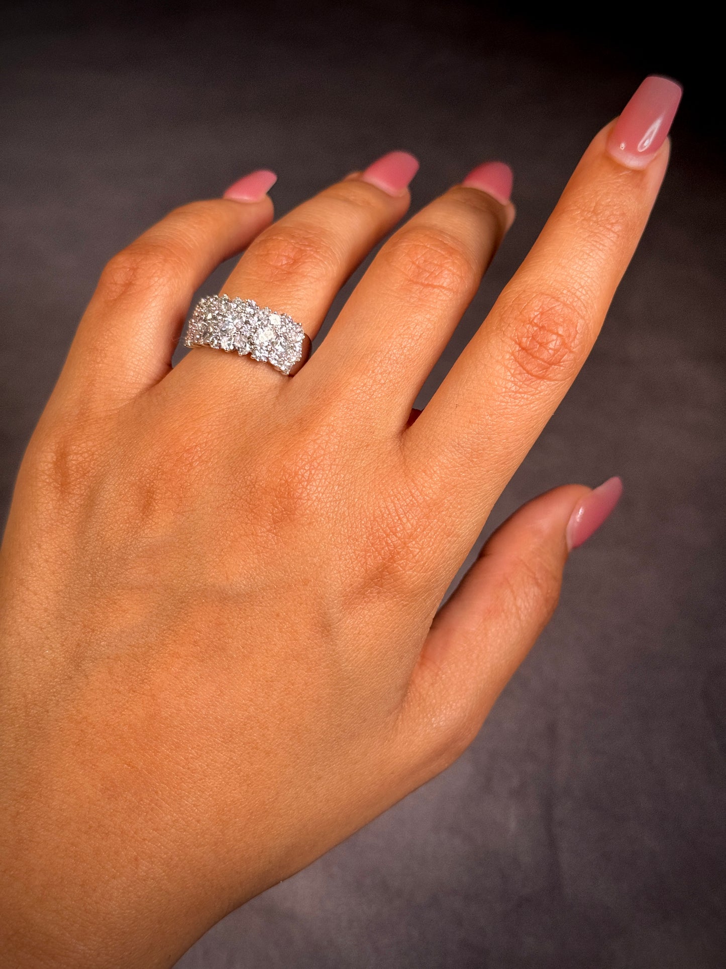 Lab Grown Multi Diamond Ring, 9K White Gold T=2.28ct.