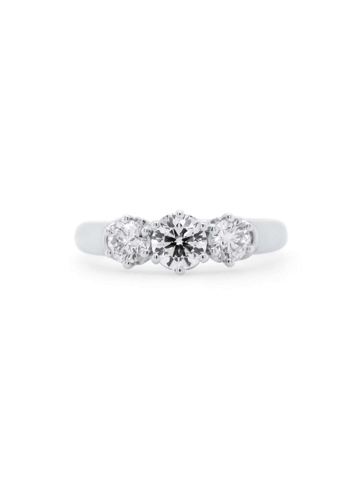 Lab Grown Diamond Ring, Trilogy Ring in 18 Carat White Gold
