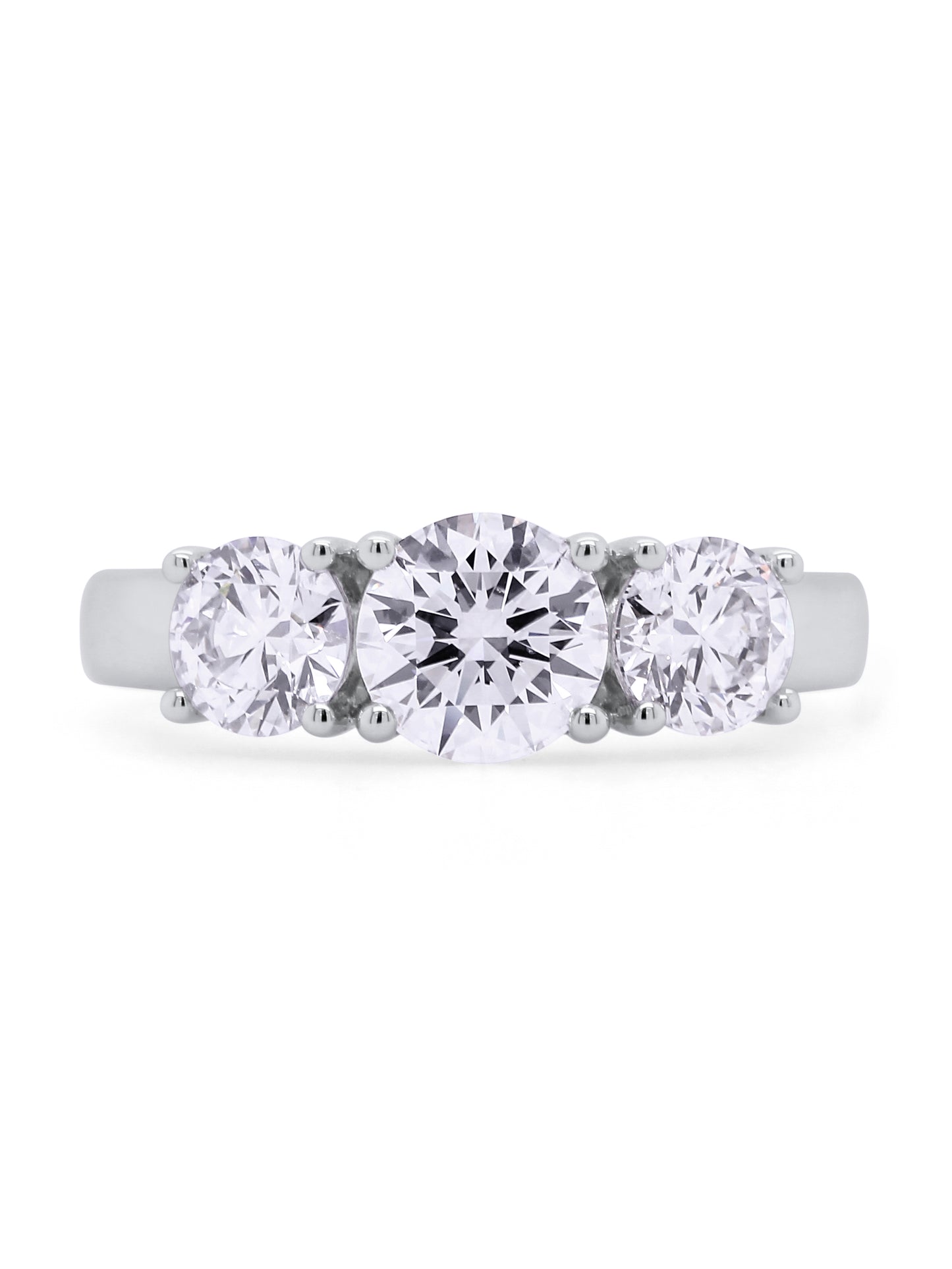 Lab Grown 2.00 Carat Trilogy Diamond Ring in 18 Carat Gold