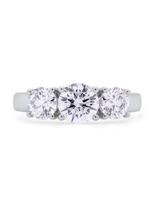 Lab Grown 2.00 Carat Trilogy Diamond Ring in 18 Carat Gold