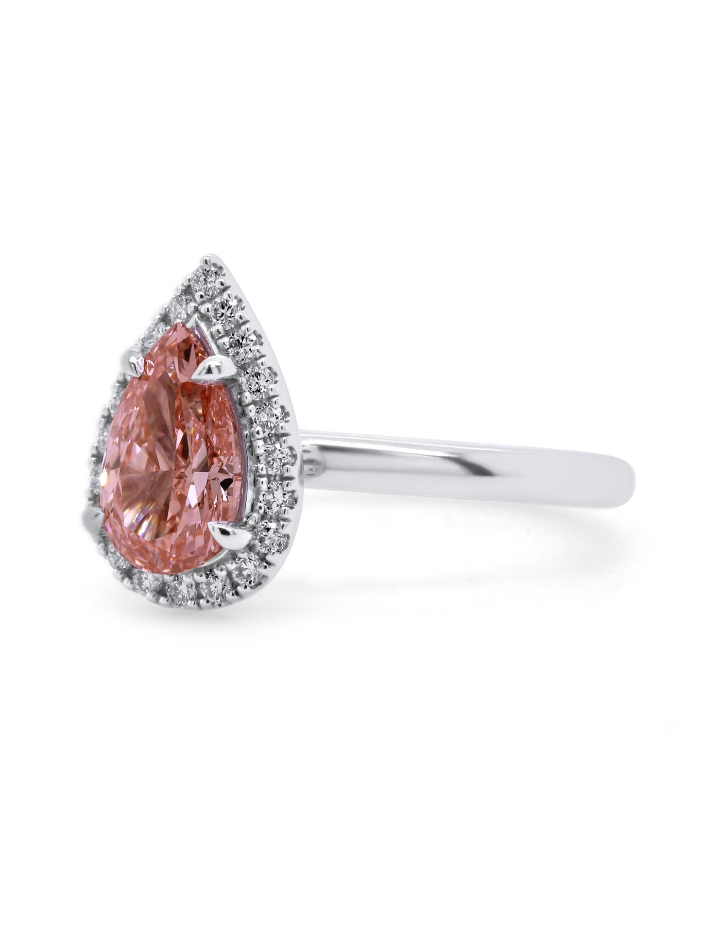 Lab Grown Fancy Vivid Pink Diamond Ring, Platinum T=1.71ct.
