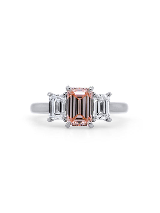 Lab Grown Fancy Vivid Pink Diamond Ring, D=1.50ct Platinum