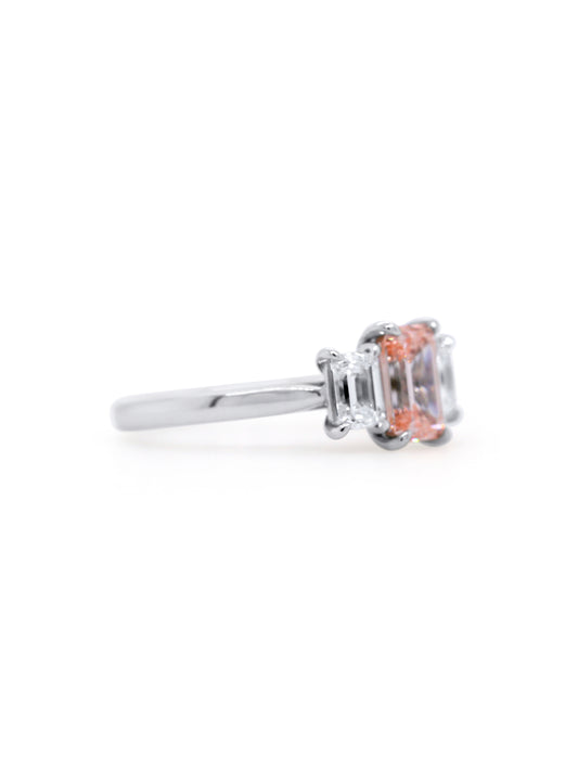 Lab Grown Fancy Vivid Pink Diamond Ring, D=1.50ct Platinum