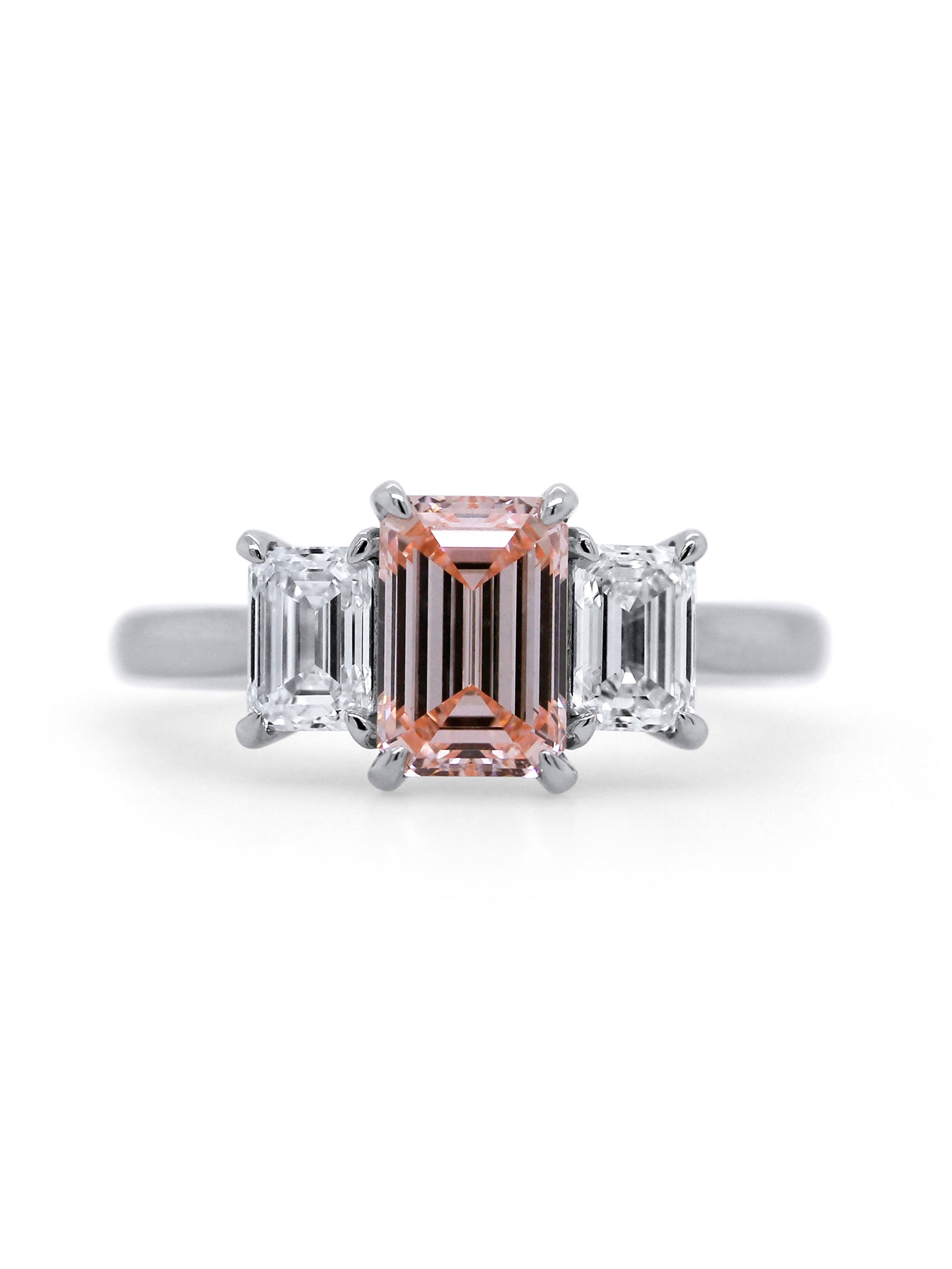 Lab Grown Fancy Vivid Pink Diamond Ring, D=1.50ct Platinum
