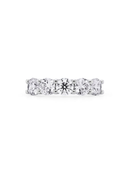 2.50 Carat Lab Grown Claw Set Diamond Band in 18 Carat White Gold
