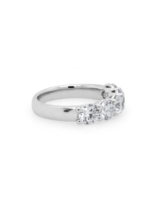 2.50 Carat Lab Grown Claw Set Diamond Band in 18 Carat White Gold