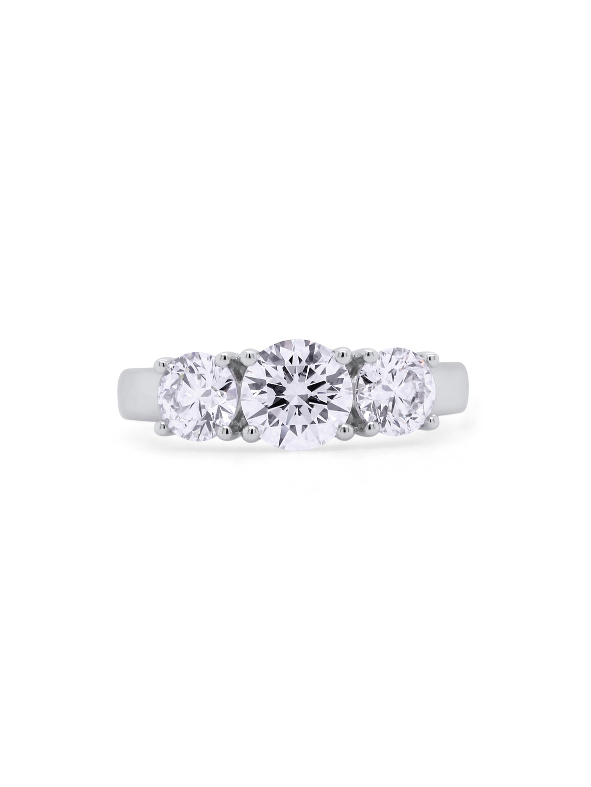 Lab Grown 2.00 Carat Trilogy Diamond Ring in 18 Carat Gold