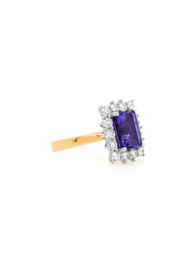 3.75ct Tanzanite & Diamond Ring in 18 Carat Yellow Gold