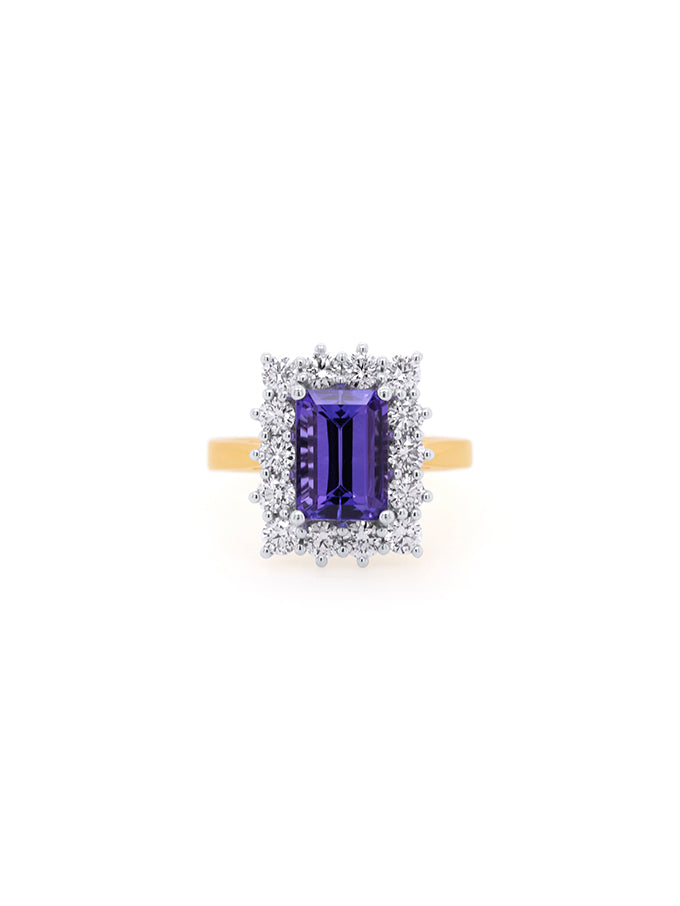 3.75ct Tanzanite & Diamond Ring in 18 Carat Yellow Gold