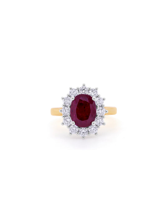 Maginificent 18 Carat Yellow Gold Ladies Ruby & Diamond Ring.