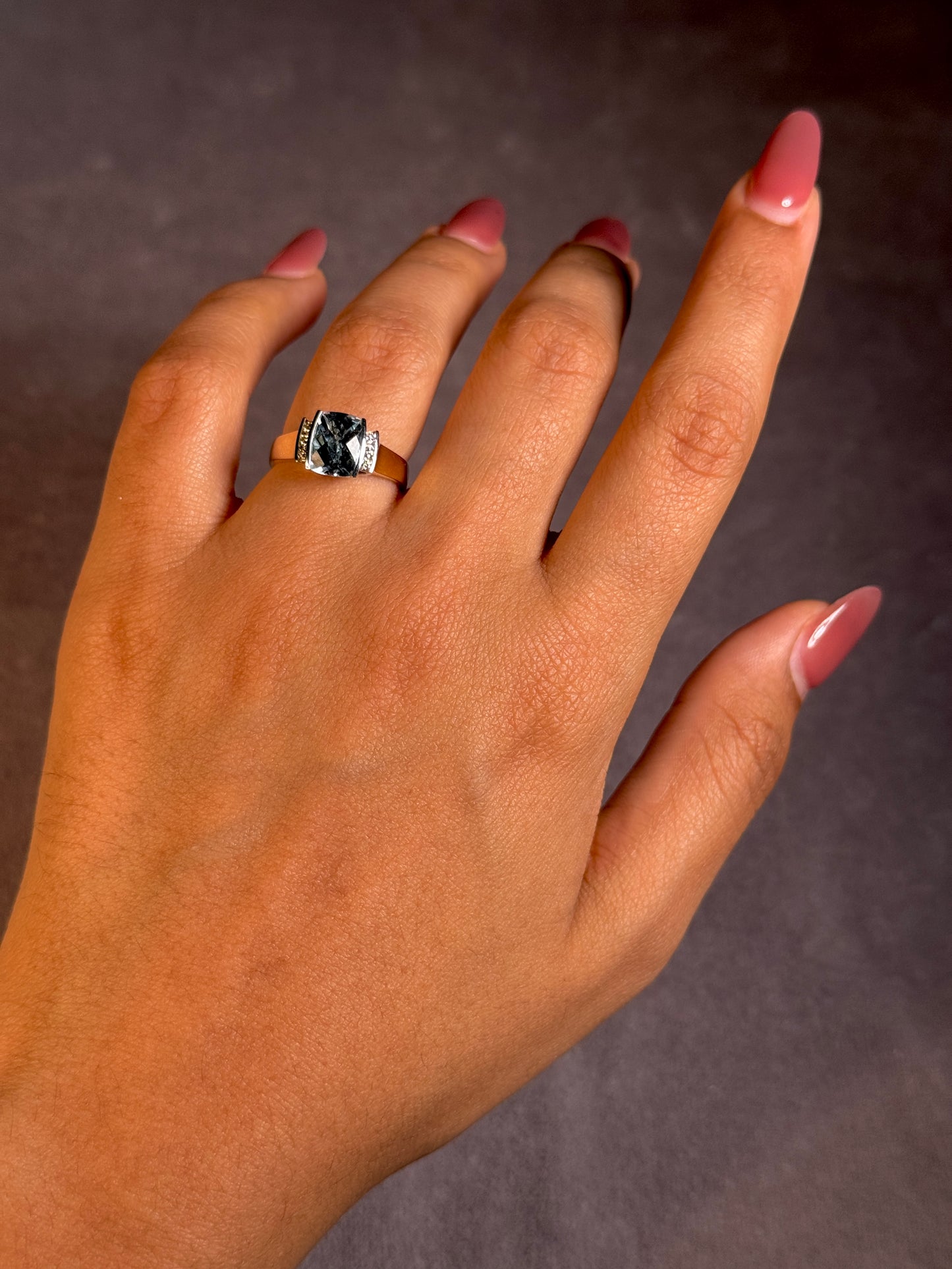 Aquamarine And Diamond Set Dress ring, 9k yellow gold
