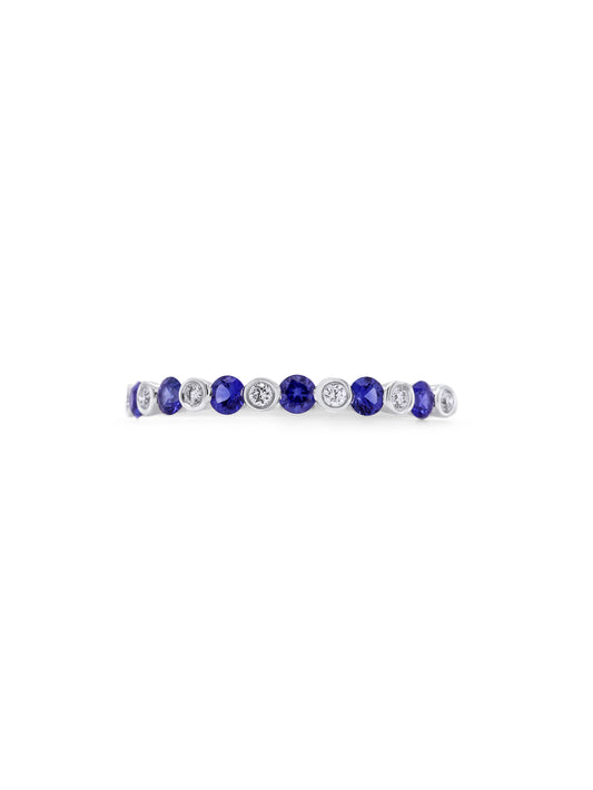 Sapphire & Diamond Set Band, 18 Carat White Gold