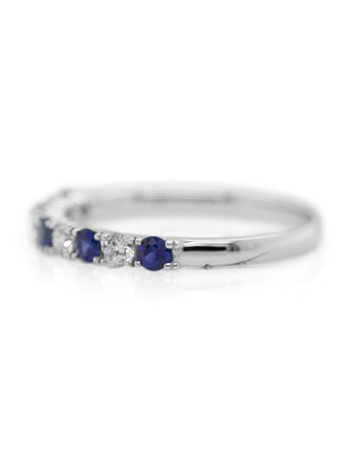 Sapphire & Diamond Set Band in 18 Carat White Gold