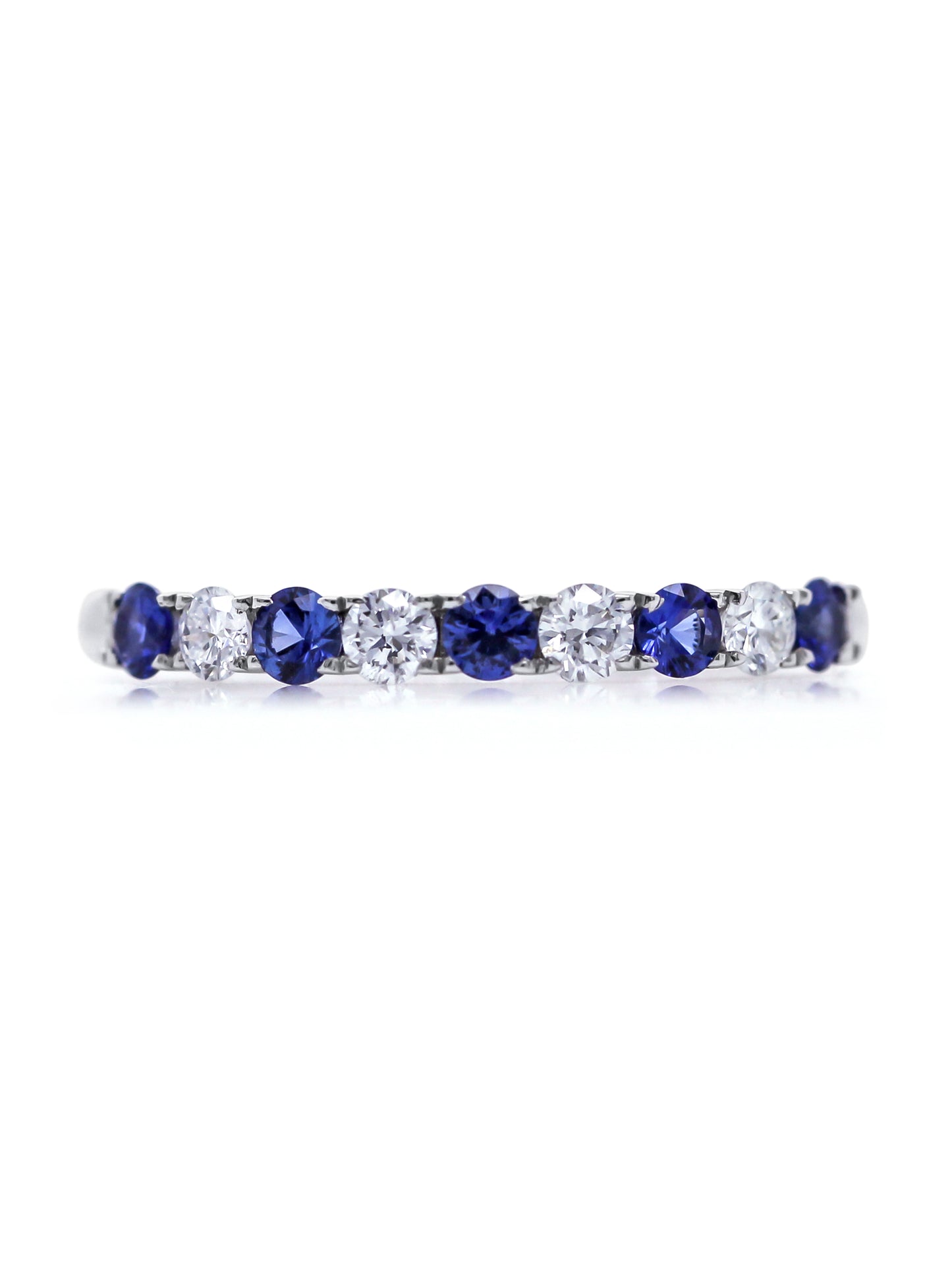 Sapphire & Diamond Set Band in 18 Carat White Gold