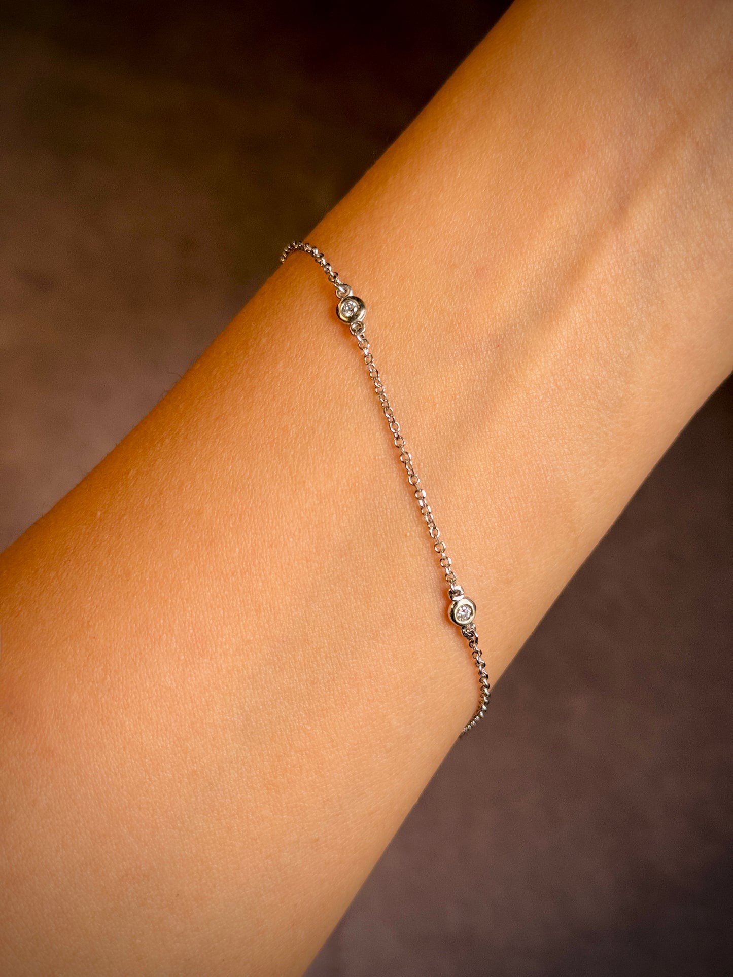 3 Bezel Set Diamond Set in 9 Carat White Gold