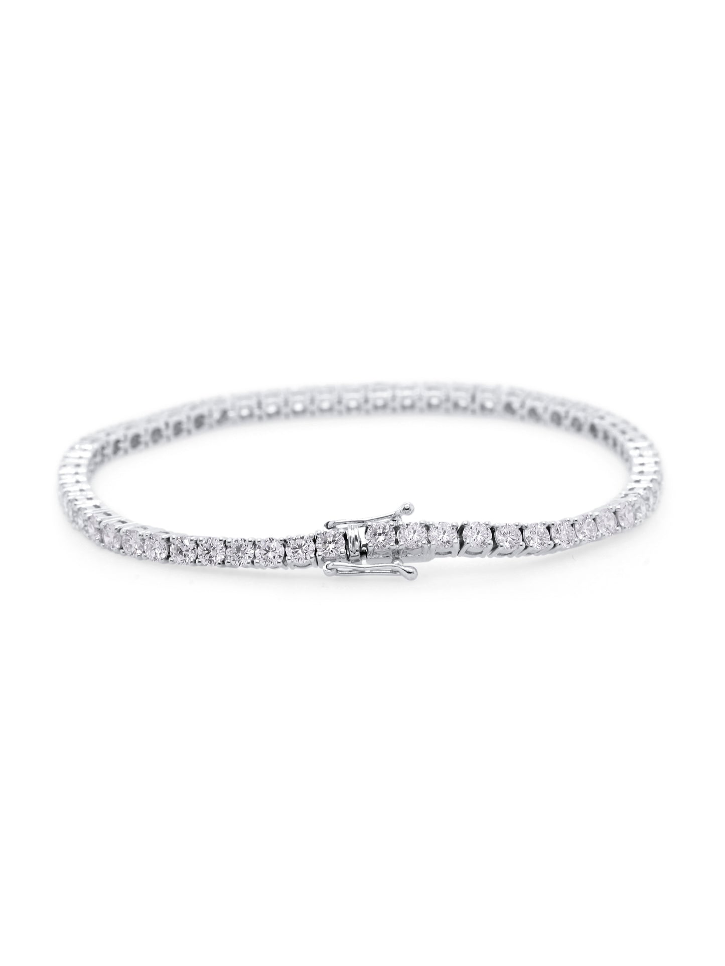 Lab Grown Diamond Set Tennis Bracelet 9K White Gold