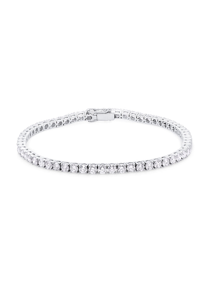 Lab Grown Diamond Set Tennis Bracelet 9K White Gold