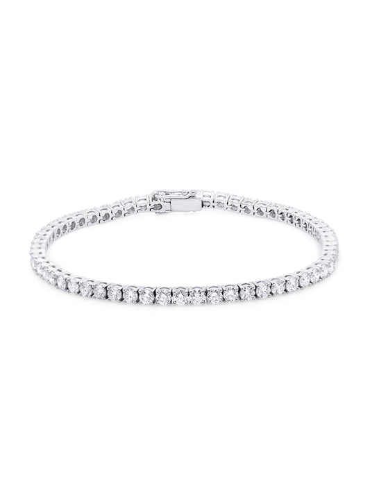 Lab Grown Diamond Set Tennis Bracelet 9K White Gold