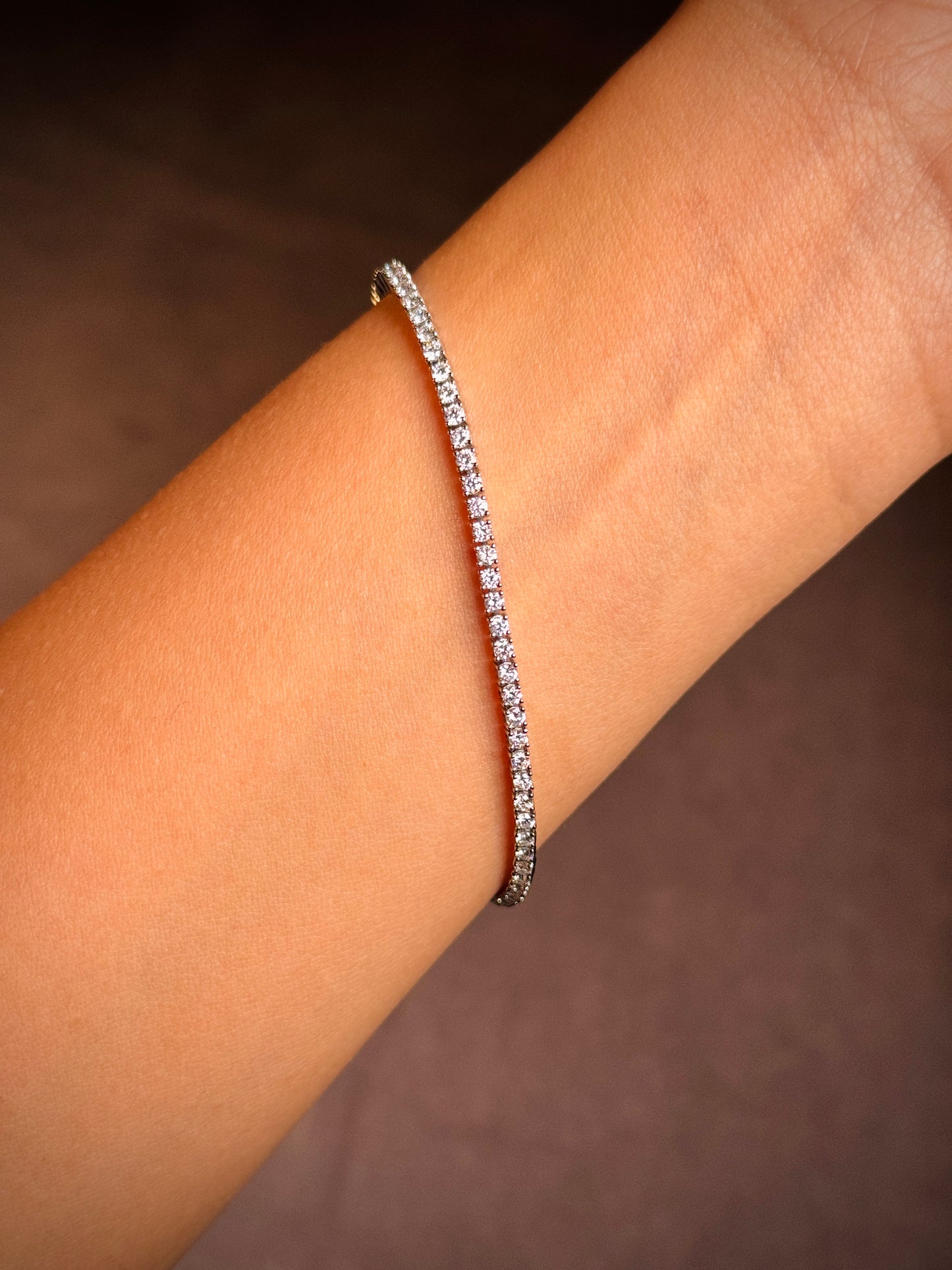 Lab Grown 2.35 Carat Diamond Tennis Bracelet in 9 Carat White Gold