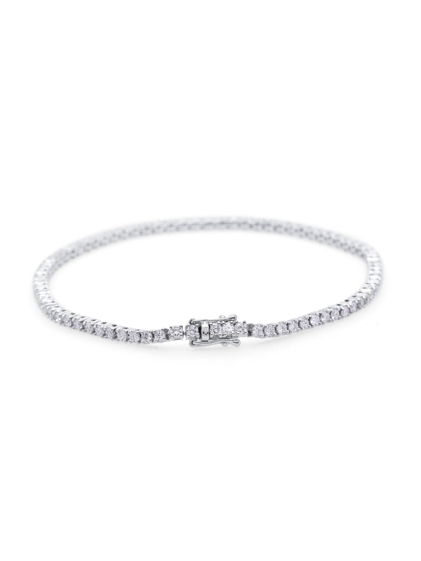 Lab Grown 2.35 Carat Diamond Tennis Bracelet in 9 Carat White Gold